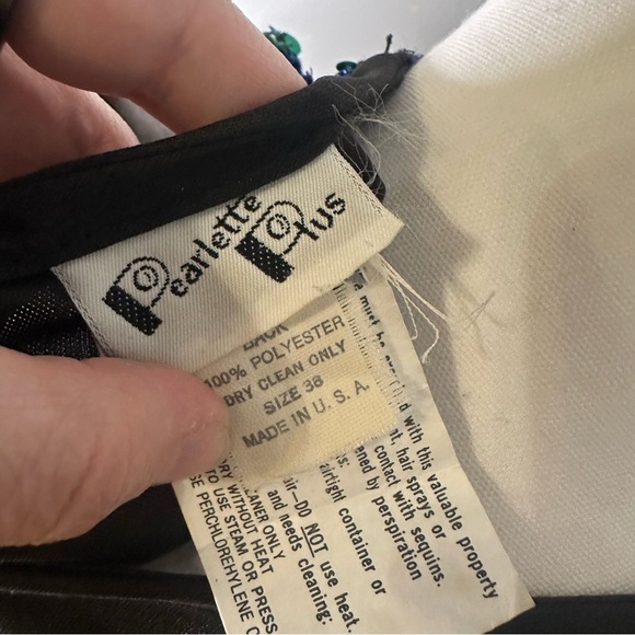 Vintage Pearlette Plus Rainbow Sequin Blouse Top | Size 38 (Approx. M) - Picture 6 of 9